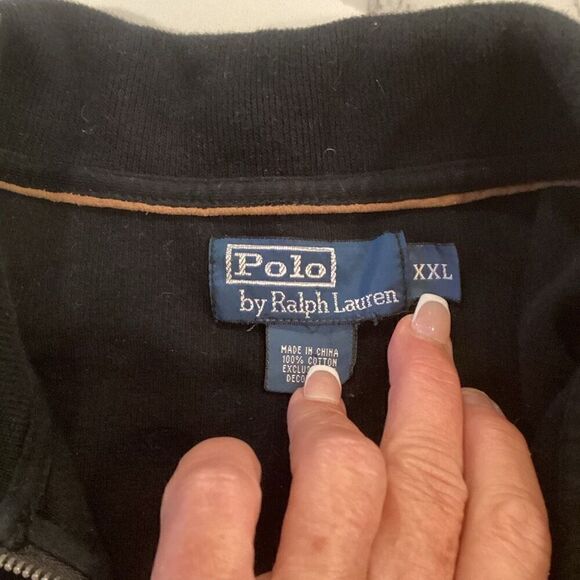 Polo Ralph Lauren Ribbed 1/4 Zip Pullover Sz 2XLT Black - Picture 2 of 8